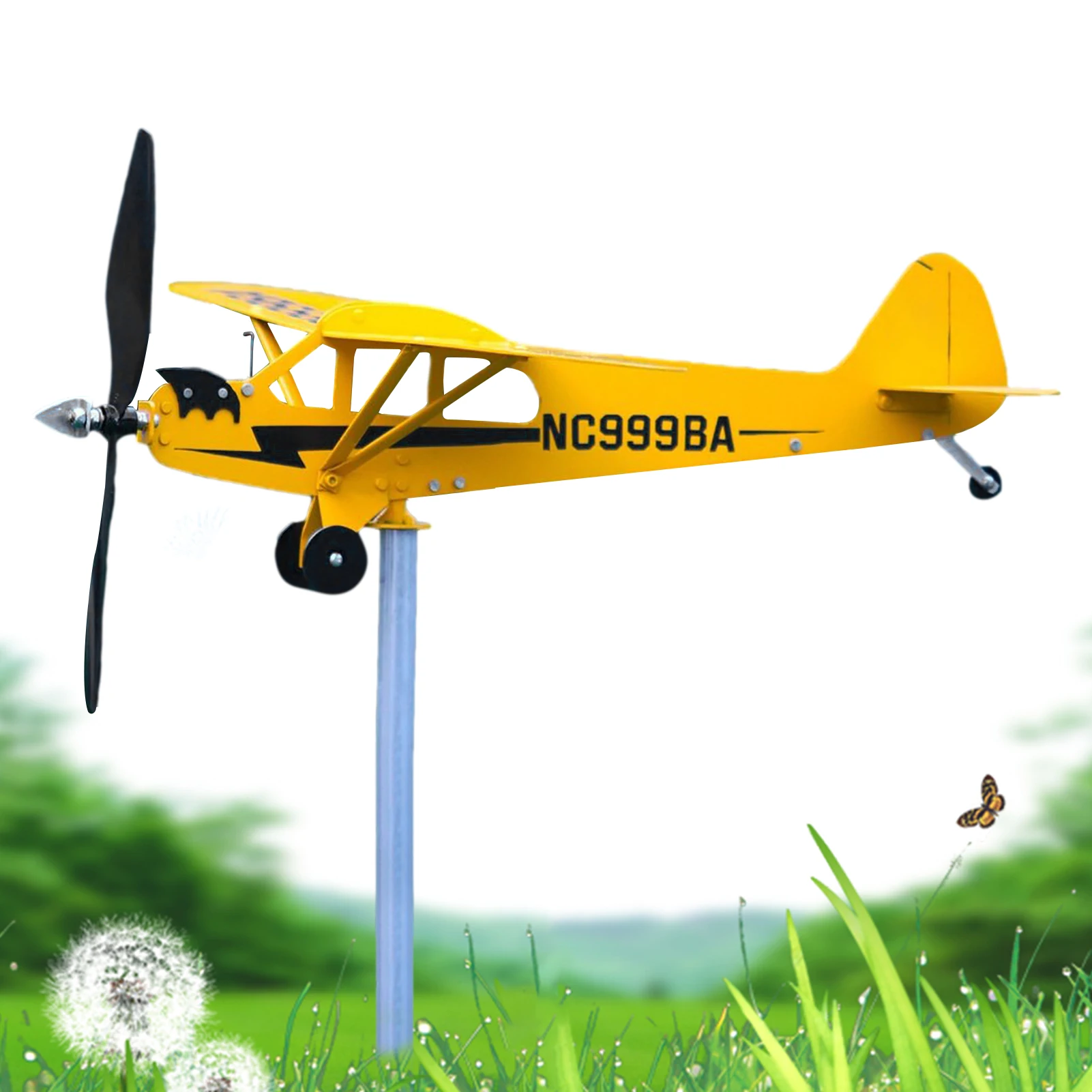 Airplane Wind Spinner Weather Vane For Garden Wind Spinner Garden Yard Balcony Lawn Patio Decorations