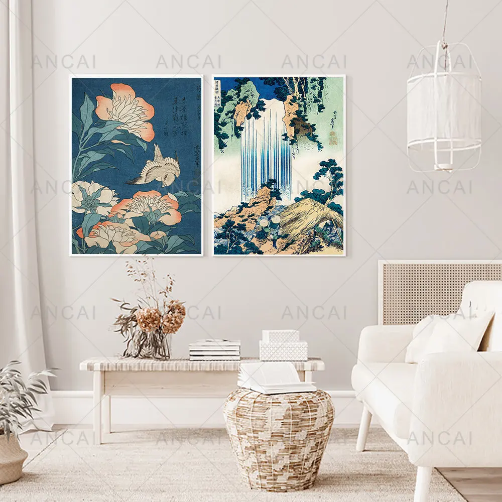 Vintage Japan Poster Mount Fuji Art Print Hokusai Landscape Canvas Painting Botanical Wall Pictures For Living Room Decoration