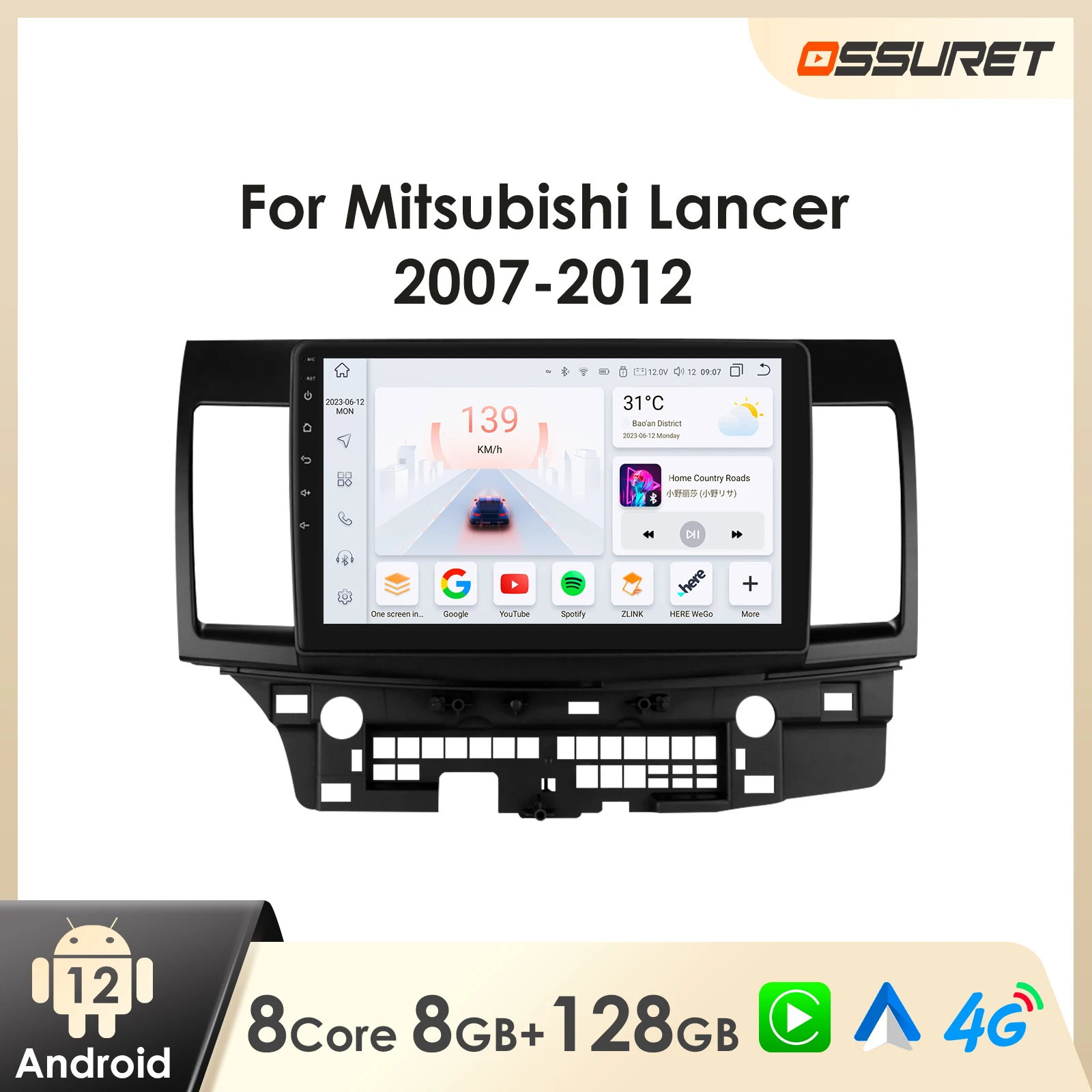 Android Car Radio for Mitsubishi Lancer 2007-2012 Car Stereo Multimedia Android Auto Carplay 7862 Car Intelligent Screen Player