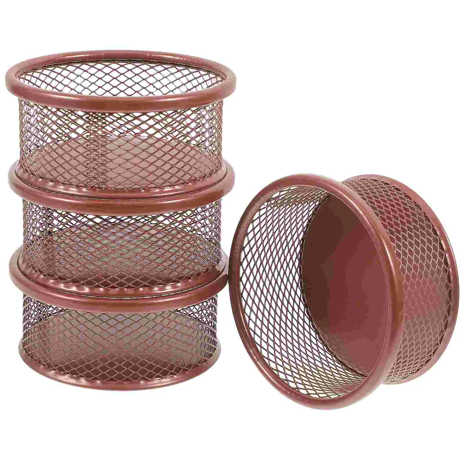 4 Pcs Paper Clip Barrel Office Supplies Desk Organizers for Sundries Holders Mesh Containers Paperclip Storage Drawers