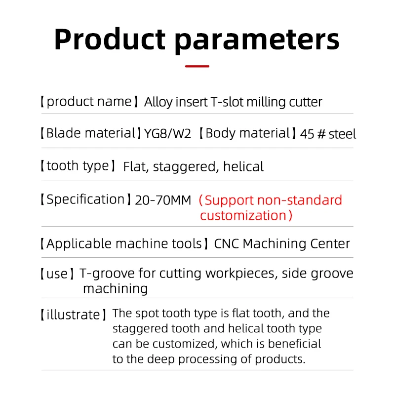 Welded YG8 Alloy T-Slot Milling Cutter Tungsten Steel t-shaped metal cutter for Metal T Type Cutter Carbide Groove End Mill CNC