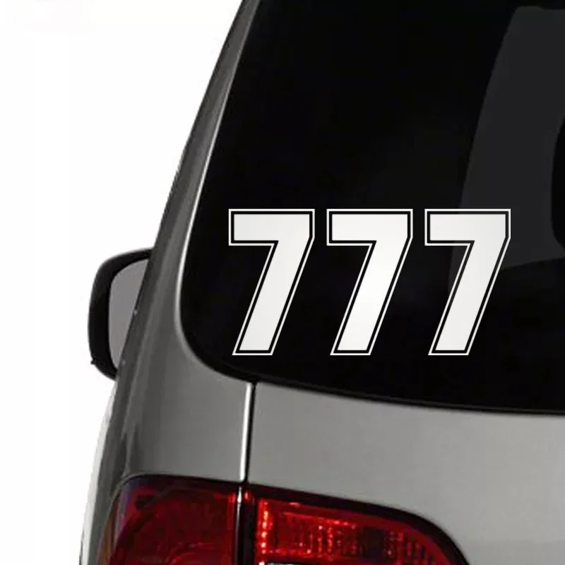 Fun Racing Car Number 777 Sticker Truck Bumper Rear Window Laptop Waterproof Car Beauty Sticker Cover Scratches