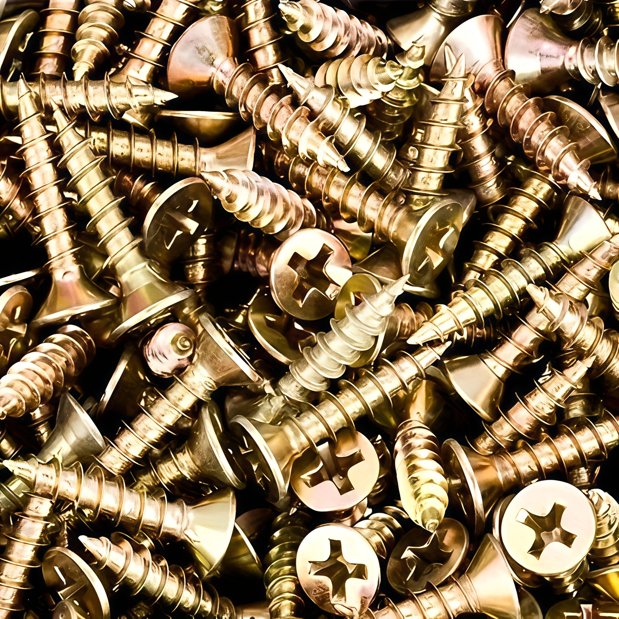 Cross Flat Head Wood Screws M3.5 M4 Construction Screws Yellow Zinc Plated Self Tapping Wood Screws For Cabinet Fiberboard