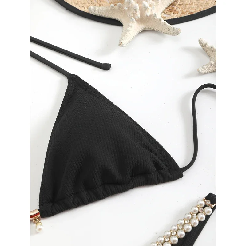 Sexy micro bikini 2025 preto banho bandagem mulher maiô feminino tanga biquinis conjunto 2 peça feminino maiô beachwear 2025