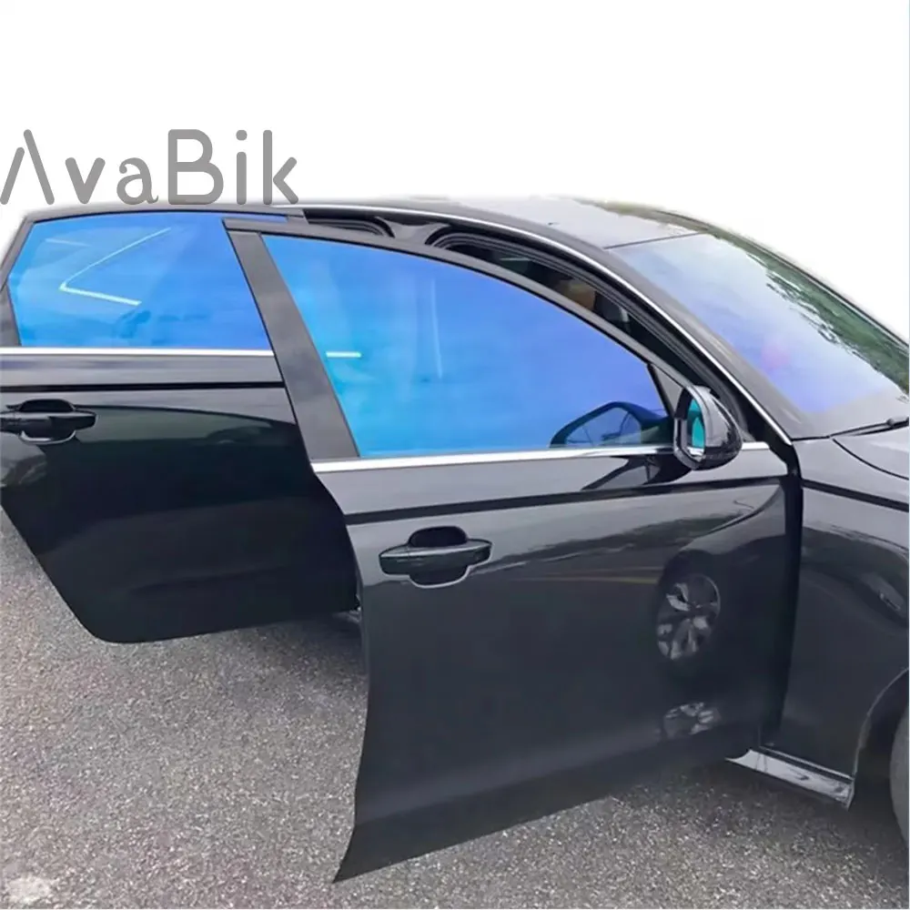 1x6M Blue enchantress Chameleon Windshield Tint Foil VLT 66% Car Front Window Foils， Explosion Proof Solar auto Side Glass Film