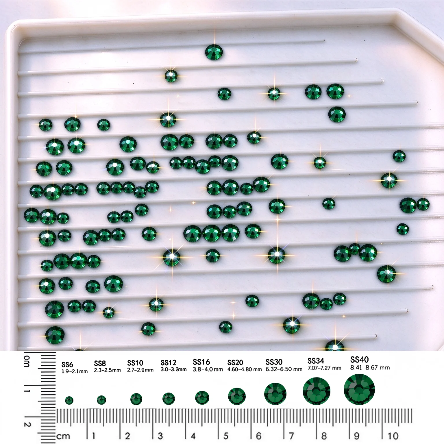 All Sizes Emerald Green Nail Art Rhinestones Flatback Non HotFix Rhinestone Crystal Loose Strass For Nails Garment Clothing