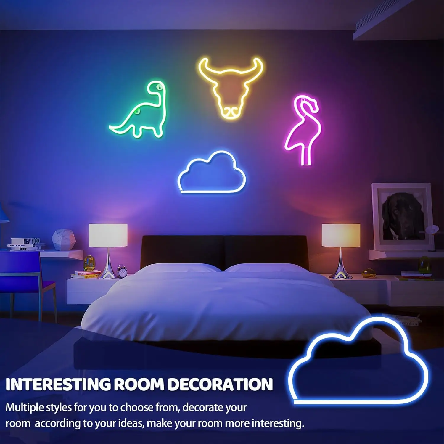 Blue Cloud Neon Sign USB Powered Neon Lights Signs Cloud Lamp Cloud Decor for Bedroom Night Light for Kids Party Decorations