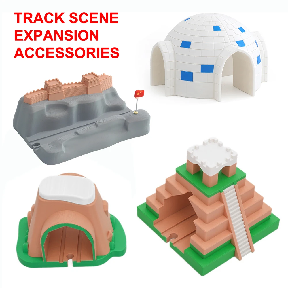 

Track Scene Expansion Accessories,Cave Tunnels/Ice Houses/Pyramids/Great Wall, Track Toys Assembling Puzzle Expanding,XT160