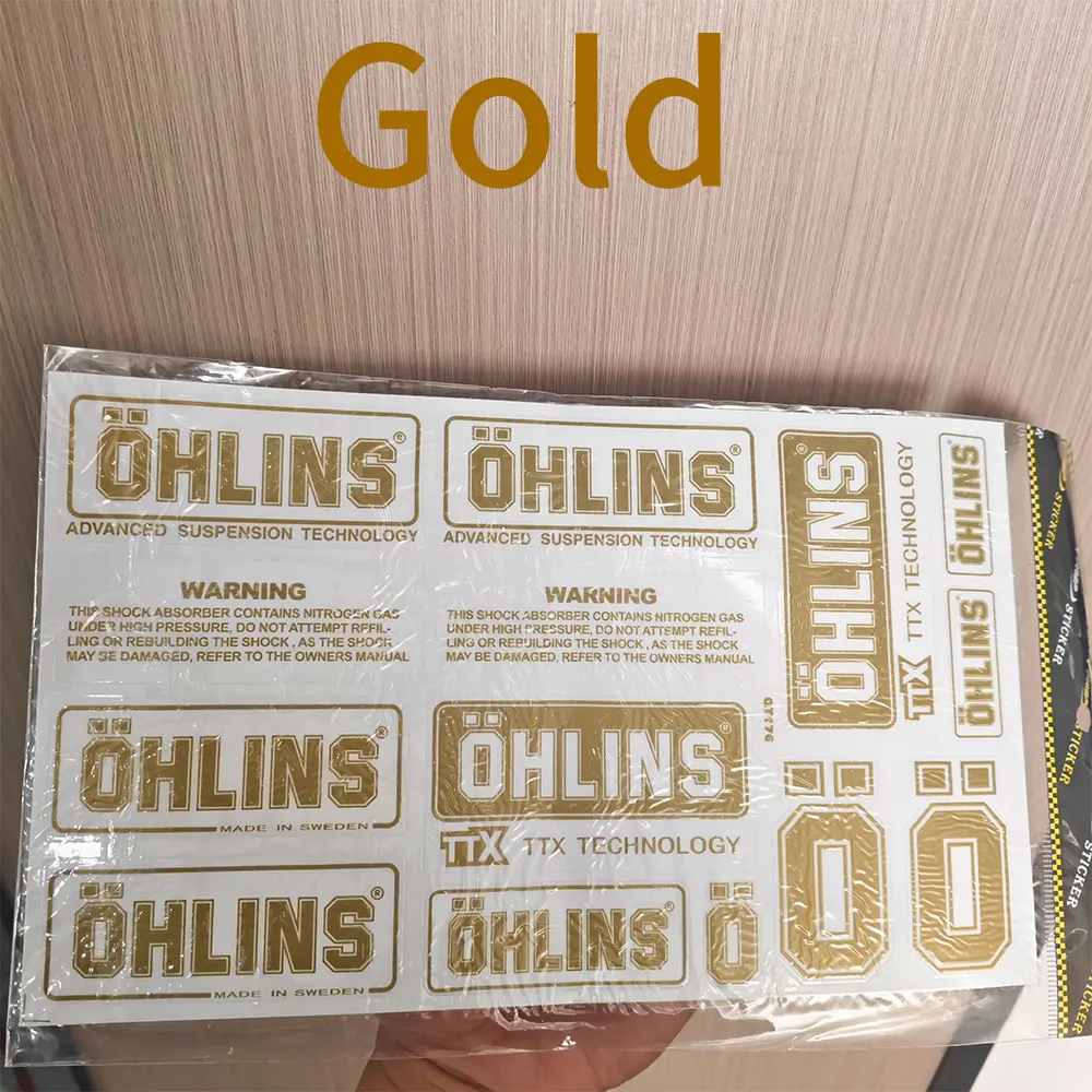 Motorcycle Shock Absorber Sunscreen Transparent Decorative Decal Moto Body Fuel Tank Helmet Vinyl Decals for Ohlins Sticker Logo image 5