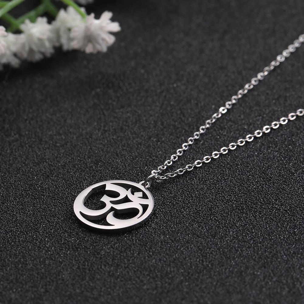 Dawapara Indien Tamil Om Symbol mit Dreizack Anhänger Edelstahl Halskette Om Shiva Symbol Yoga Vintage Talisman Schmuck – Detail 18