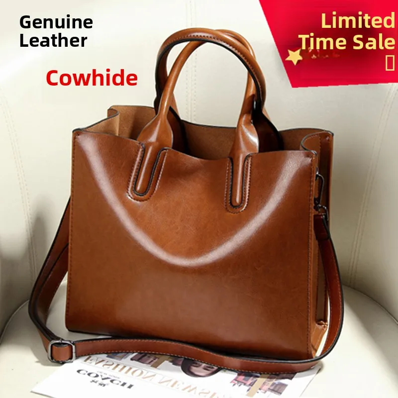 

Мягкая кожаная женская сумка-тоут, модная универсальная сумка через плечо, вместительная повседневная элегантная сумка-кроссбоди