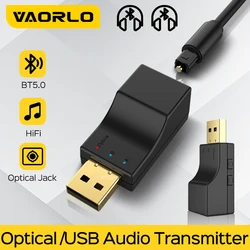 VAORLO Optical Fiber/USB Bluetooth Audio Transmitter USB Dongle Low Latency Stereo Wireless Adapter For Switch/PC/TV/PS4/XBOX