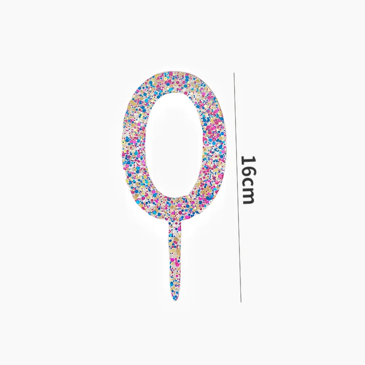 New Acrylic Number Cake Topper Decorations Colored Glitter Digital 0-9 for Kids Happy Birthday Party Baby Shower Cake Decoration