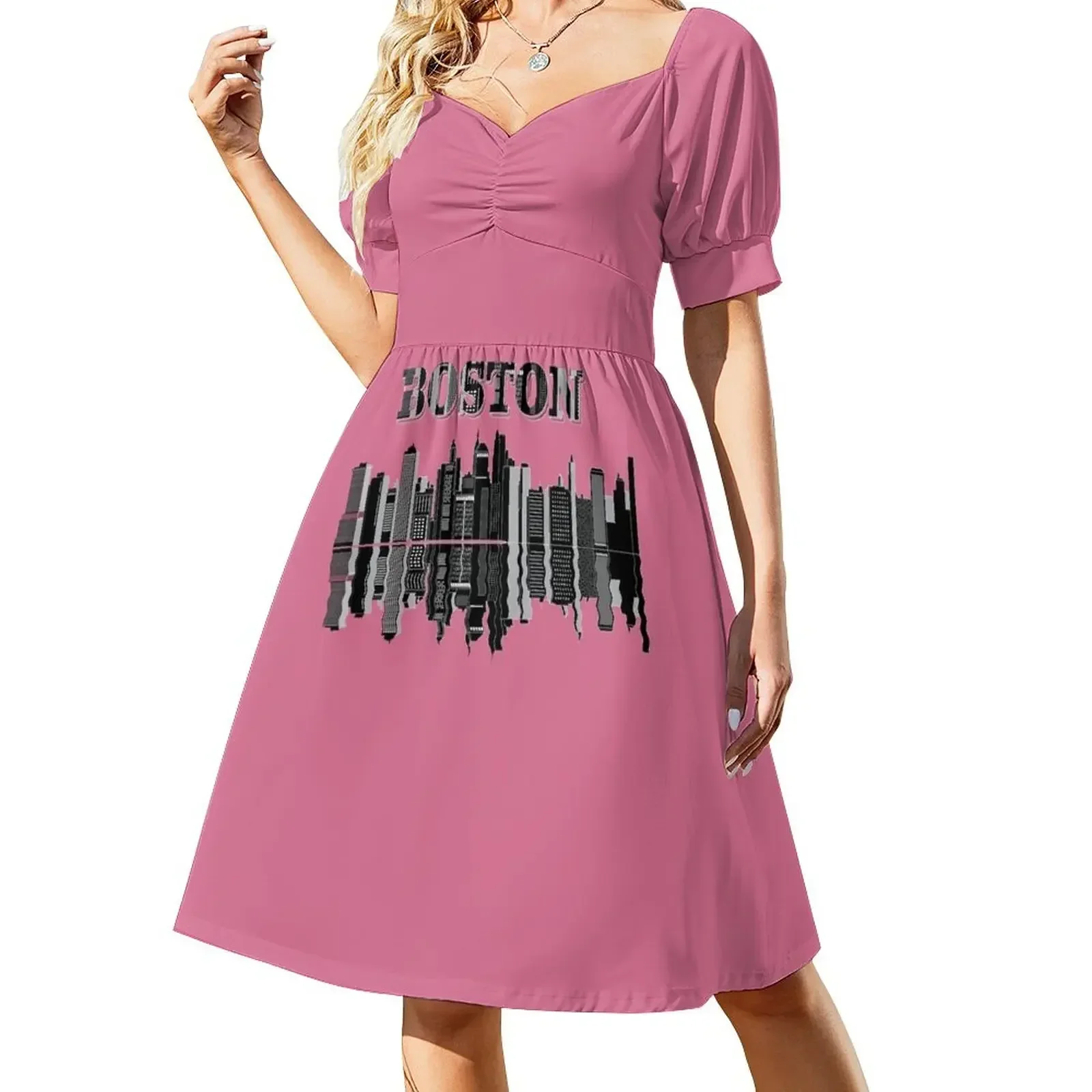 Boston T-Shirts and more Short-Sleeved Dress elegant chic women dresses promotion women's fashion dresses