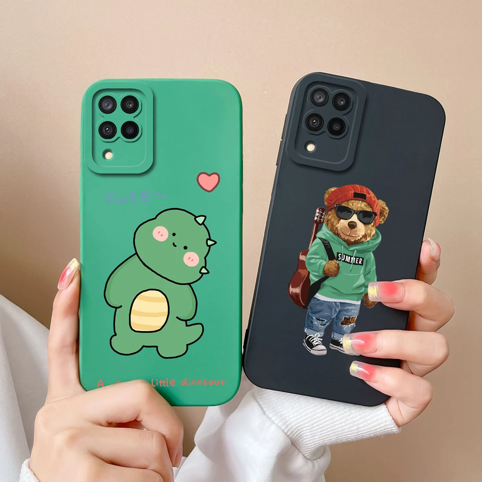 For Samsung Galaxy M12 A12 F12 A125 Case Bright Flowers Soft Silicone Cover Shockproof Coque For M 12 A 12 F12 A125 Shell Funda