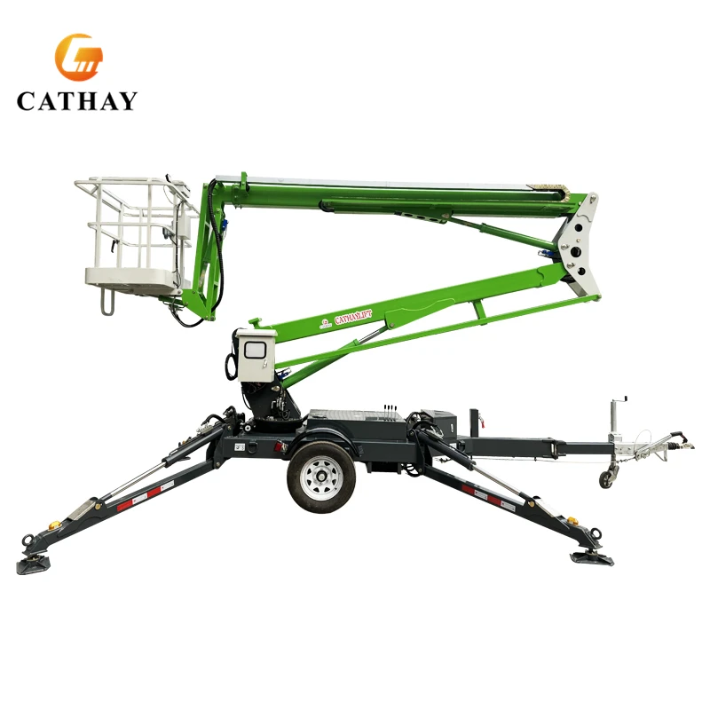 Towable Used 14m Mobile Hydraulic Car Cherry Picker