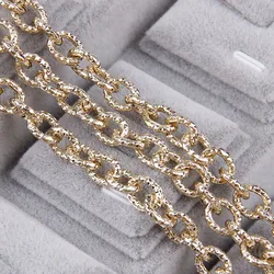 1Meters Aluminum Rose Gold Oval Shape Chains Bulk Fit Bracelets Findings Open Link Chain For DIY Jewelry Making Bag Parts