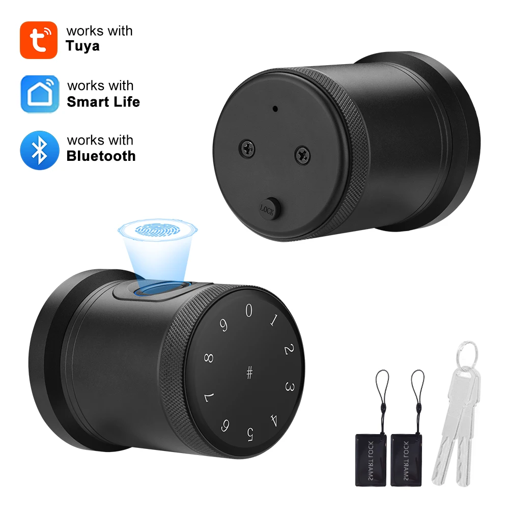 Tuya Devices Bluetooth Smart Fingerprint Recognition Door Lock Smart Home Automation Knob Digital Electronic Lock App Control