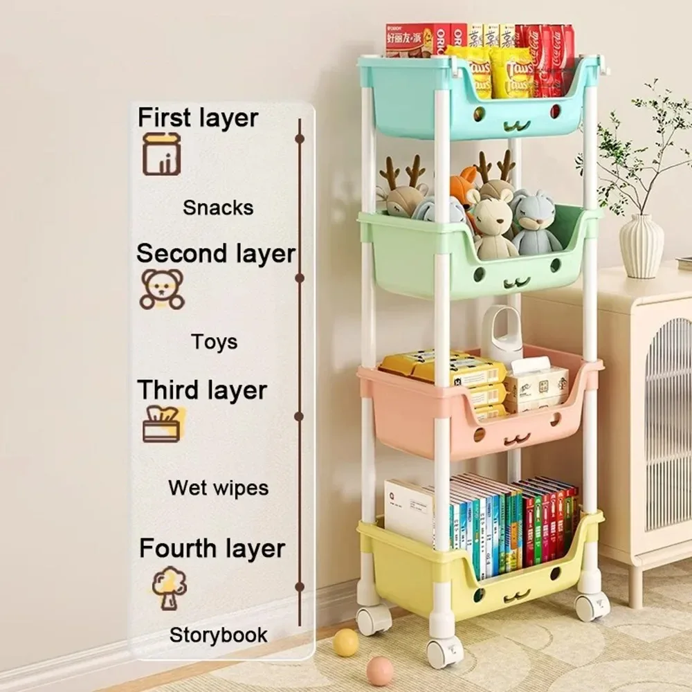 Cute Toy Storage Trolley per bambini scaffale per la casa scaffale per Snack organizzatore per giocattoli stoccaggio cucina e bagno Organizer Storage