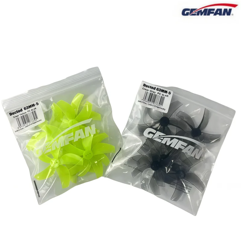 8 peças/4 pares gemfan d63 canalizado 63mm 2.5 polegadas hélice de 3 lâminas para rc fpv corrida freestyle palito de dente cinewhoop duto drones