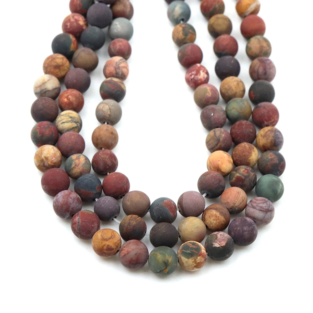 Cuentas Sueltas de Piedra Natural de 4-10mm, Turquesa Roja Mate, Jaspe, Ónix Mate, para Fabricación de Joyas, DIY, Pulseras, Collares, Cuentas Espaciadoras, Venta al Por Mayor