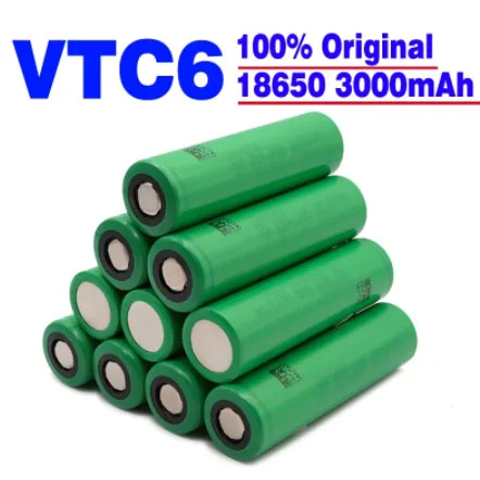 Batería Recargabie 100% original 18650.3000mAh. 3.7v. VTC6. Bateria De Litio US18650. Batería de 3000 mAh. De Linterna Lampara LED.