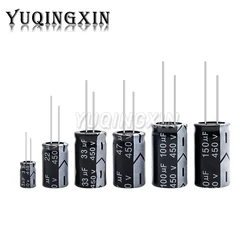 5pcs 450V Aluminum Electrolytic Capacitor 1UF 2.2UF 3.3UF 4.7UF 10UF 22UF 33UF 47UF 68UF 82UF 100UF 150UF 180UF 220UF