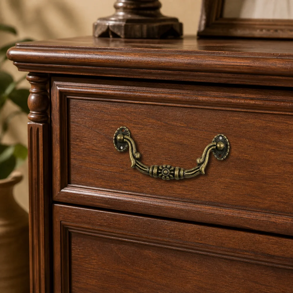 Alloy Antique Drawer Pulls Antique Bronze Classical Style Cabinet Handles Arched Handle Decorative Bail Pull Handles
