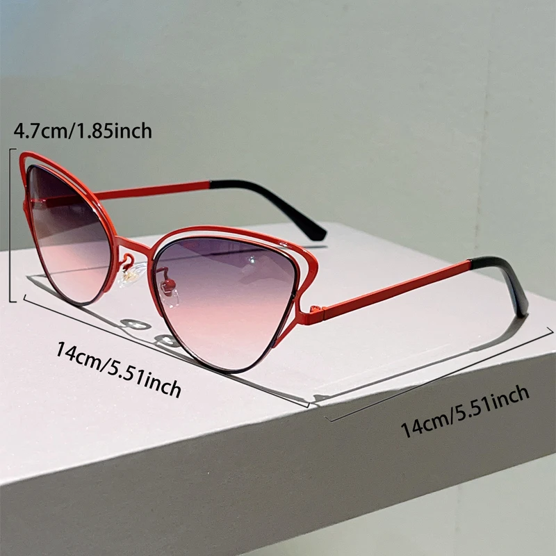 GM LUMIAS Butterfly Shaped Sunglasses Women Hollowed Rim Cat Eye Gradient Shades Trendy Vintage Luxury Brand Design Sun Glasses - view 6