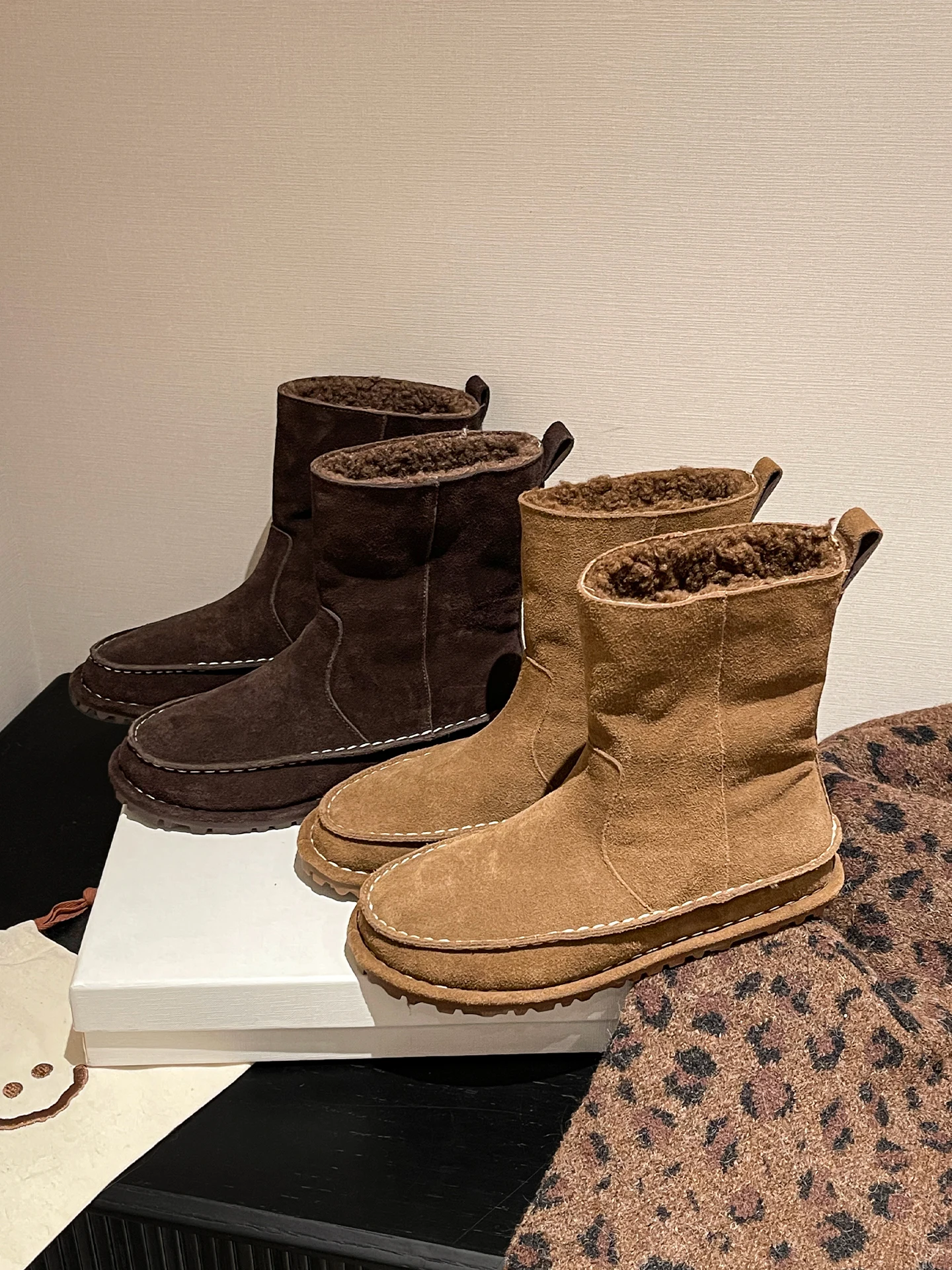 

Женские зимние ботинки из натуральной кожи с мягкой подкладкой, удобные всесезонные повседневные зимние ботинки до середины икры