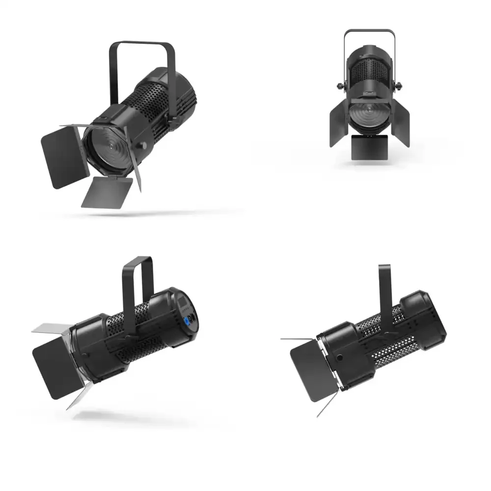 Modern 3200K 5600K DMX LED Fresnel Spotlight 100W Fanless Lightweight Track Mount for TV Studio Film Recording Video