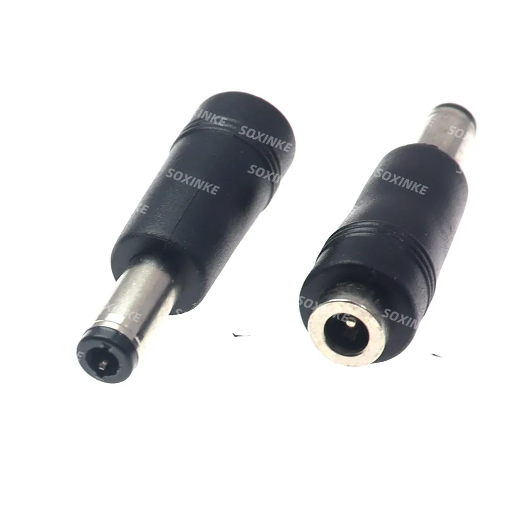 DC電源アダプタコネクタプラグ、メス変換ヘッドジャック、オス電源プラグ、黒、4.0x1.7mm、5.5x2.1mm、5.5x2.5mm、5個