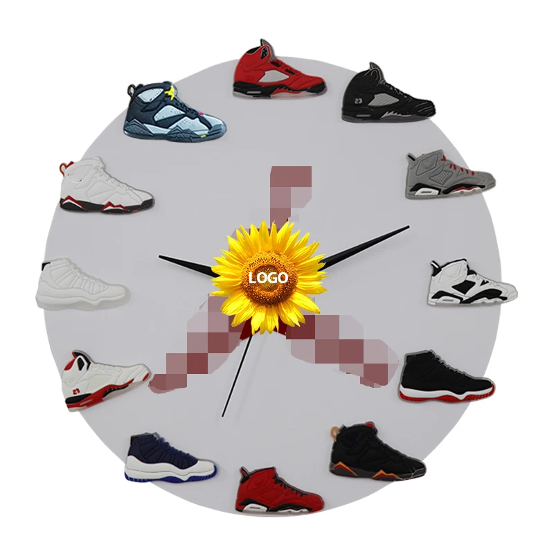 3D Basketball Shoe Wall Clocks Creative Sneakers Clock Flight Wall Clocks Modern Design Children Room Clock Boy\'s Birthday Gifts