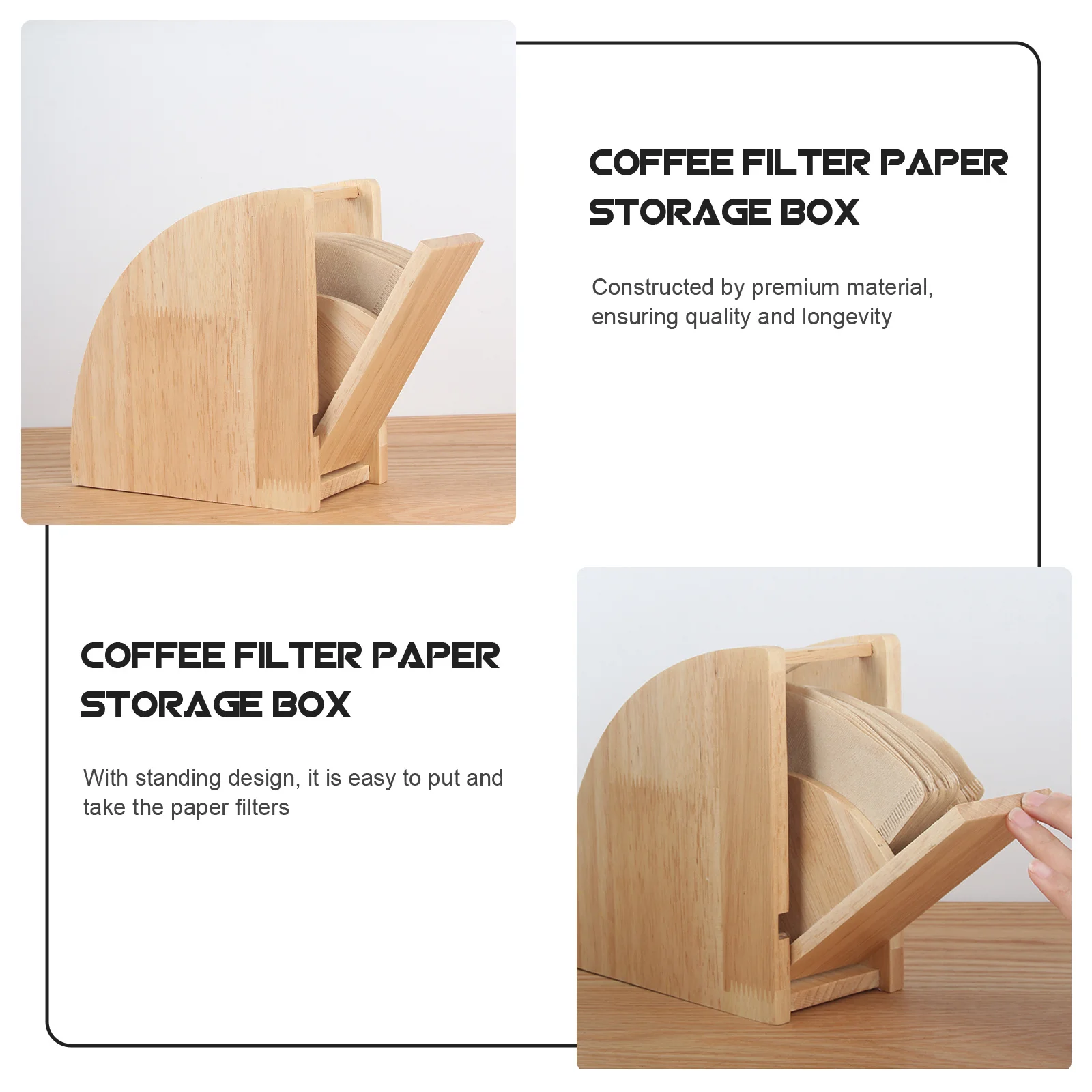 

1Pcs Wooden Coffee Filter Paper Holder Dustproof Acrylic Cover Organizer Box Home Storage Filter Papers Box Home Storage Holder