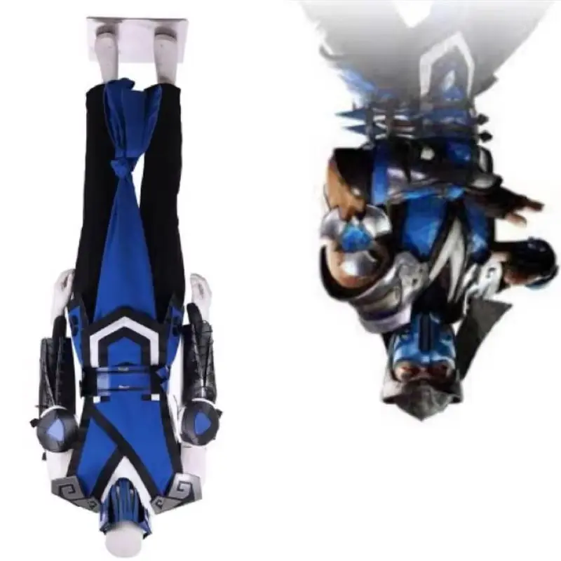 

Game Mortal 11 Sub Zero Cosplay Kombat Costume Outfit Ninja BLUE Fighter Cosplay Full Suit Game Adult Costume Halloween
