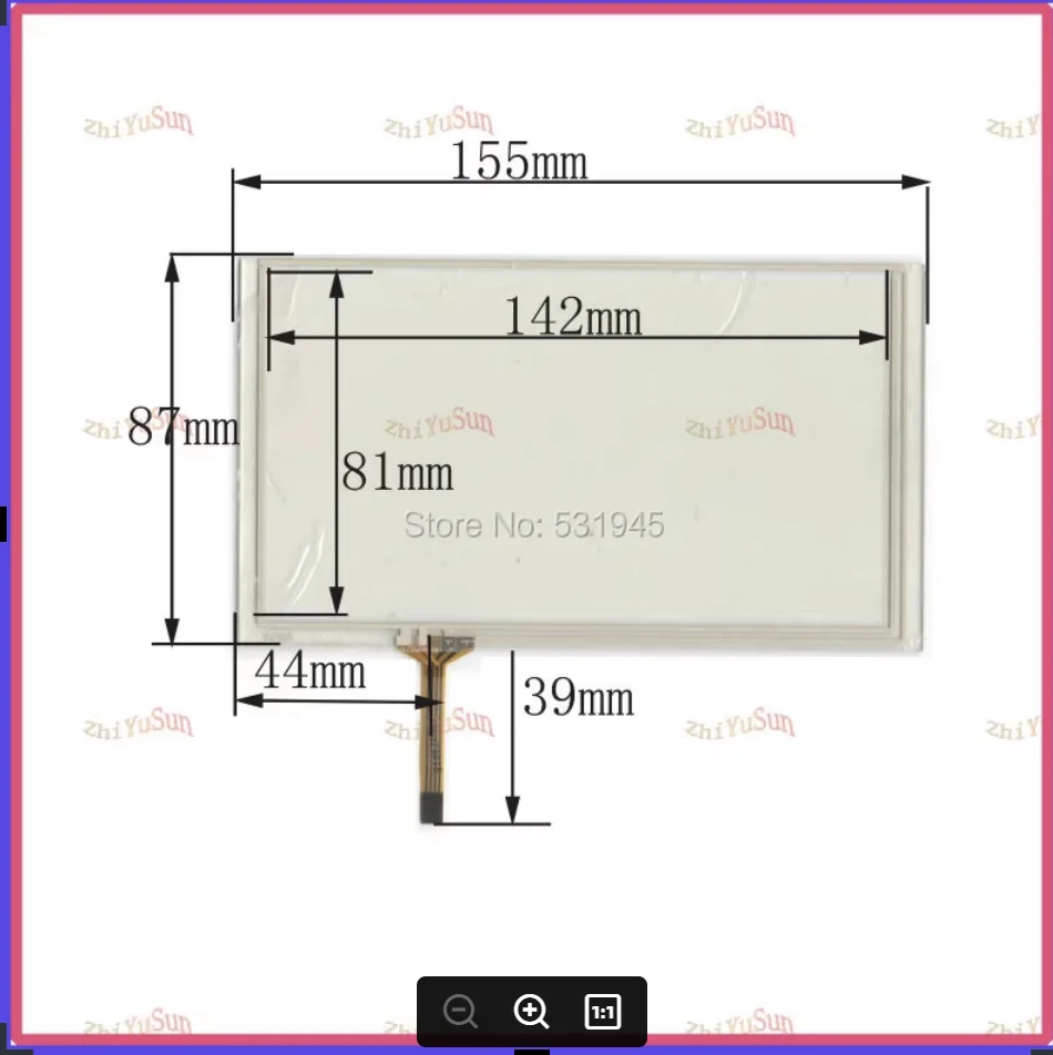 

ZhiYuSun 062085 NEW6.2Inch Touch Screen155mm*87mm 4 wire resistive USB touch panel overlay kit digital product 155*87