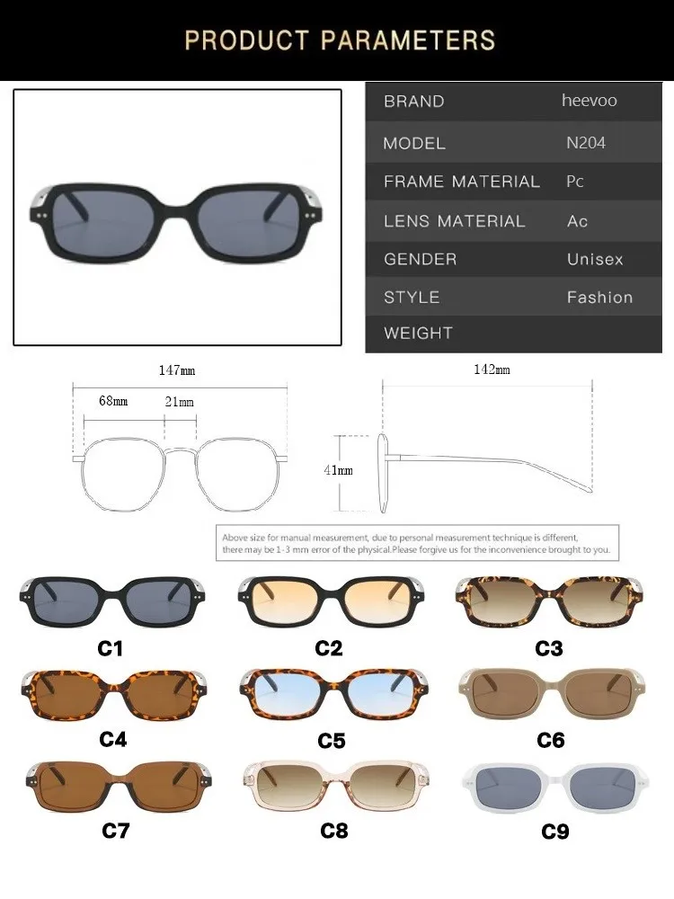 Lunettes de soleil à petite monture carrée vintage pour hommes et femmes, lunettes de soleil ovales, créateur de marque de mode, UV400, nouveau