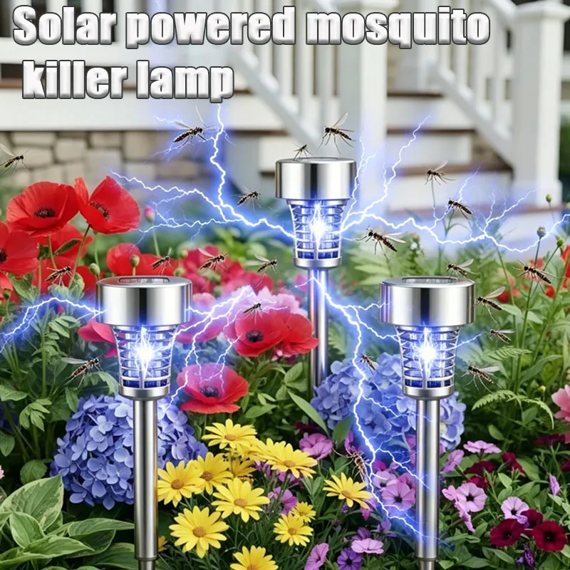 

1-4PCS Solar Mosquito Killer Light Strong Electric Shock Waterproof for Household Courtyard Garden Lawn Lamp Outdoor