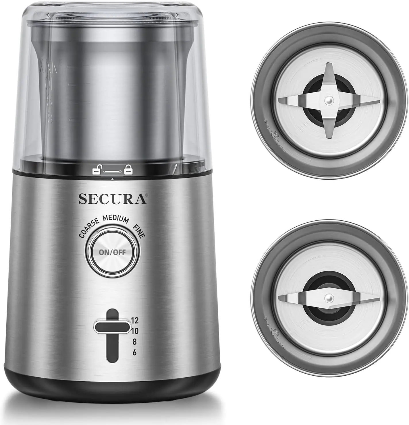 

Electric Coffee and Spice Grinder with 2 Stainless Steel Blades, Multi-Settings for Custom Grinding