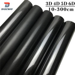 3D-6D fibra carbono adhesivo auto Accesorios de envoltura vinilo para coche, pegatina brillante 3D, 4D 5D, 6D, cubierta lámina automática, película decoración motocicleta, negro mate coches vinilos adesivo automovil