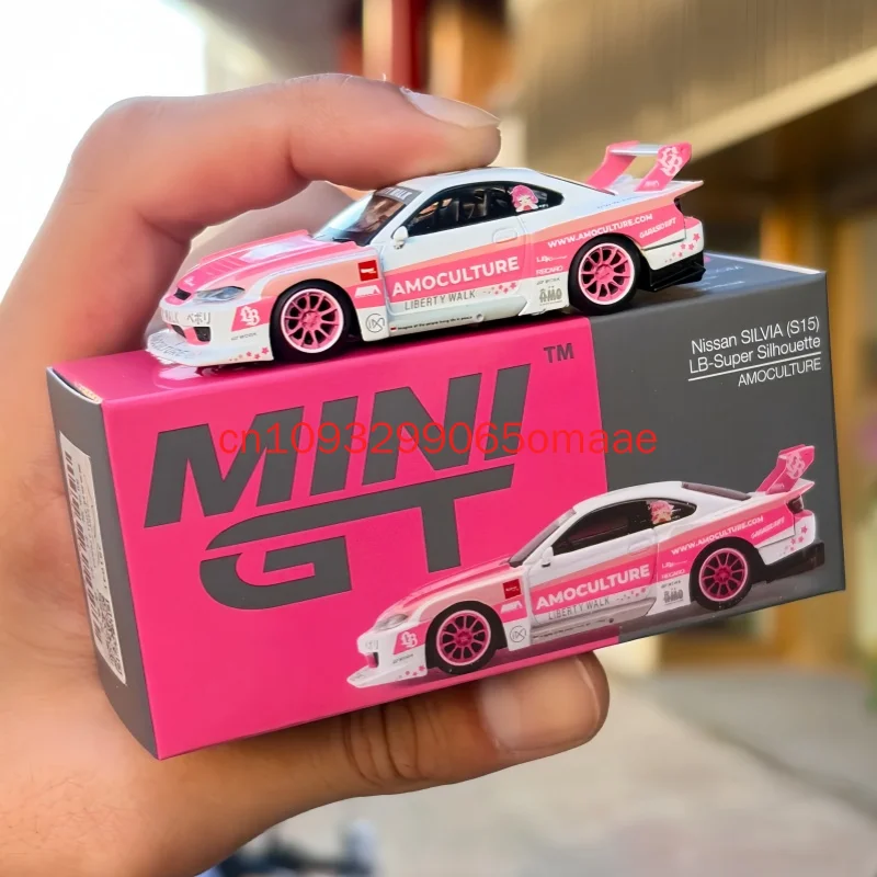 Genuine Tsm Model Mini Gt 1239 1 64 Nissan Silvia S15 Diecast Model Car Liberty Walk Amoculture Collection Display Vehicle Toys