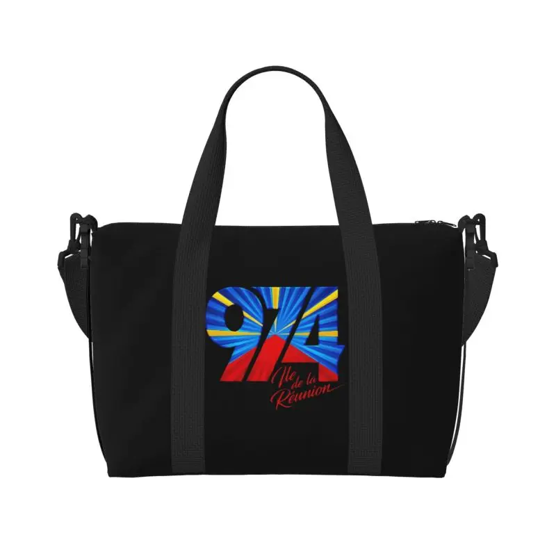 

974 Reunion Island Logo Print Travel Duffel Bags Tote Bag for Women Men Reunionese Proud Shoulder Shopper Beach Gym Travel Bag