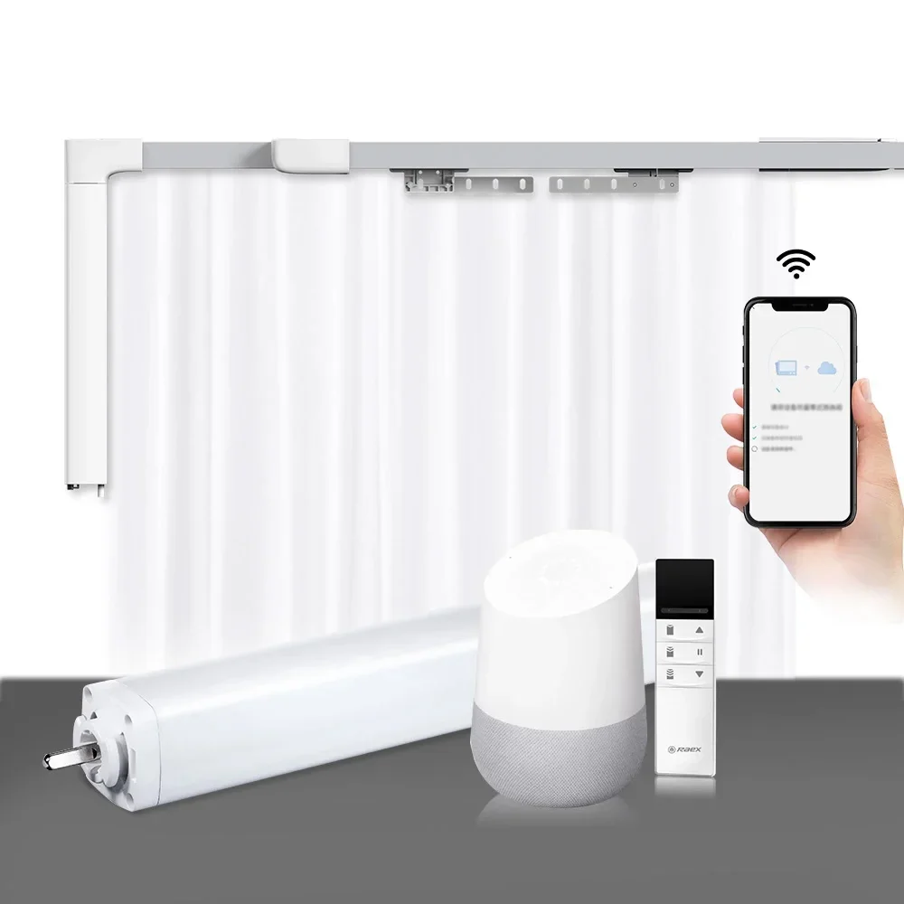 Zemismart Zigbee Battery Electric Curtain 1.2N 50KG SmartThings Control Slide Curtains Motor Pre-install Retractable Track