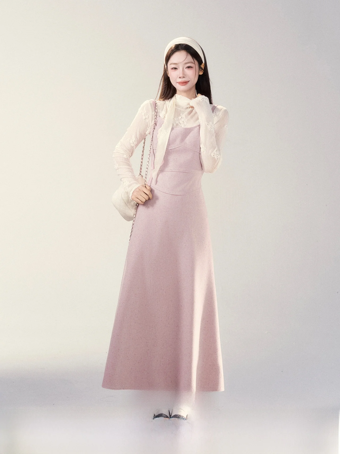 

Розовая корейская юбка-трапеция без бретелек с высокой талией для женщин, весна 2026, для повседневной носки, из мягкой полиэстеровой смеси