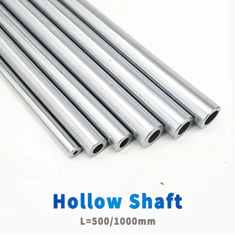 2PCS OD10mm 12mm 16mm 20mm 25mm Hollow Linear Shaft Chrome-Plated Hard Shaft Guide Rail 500/1000mm