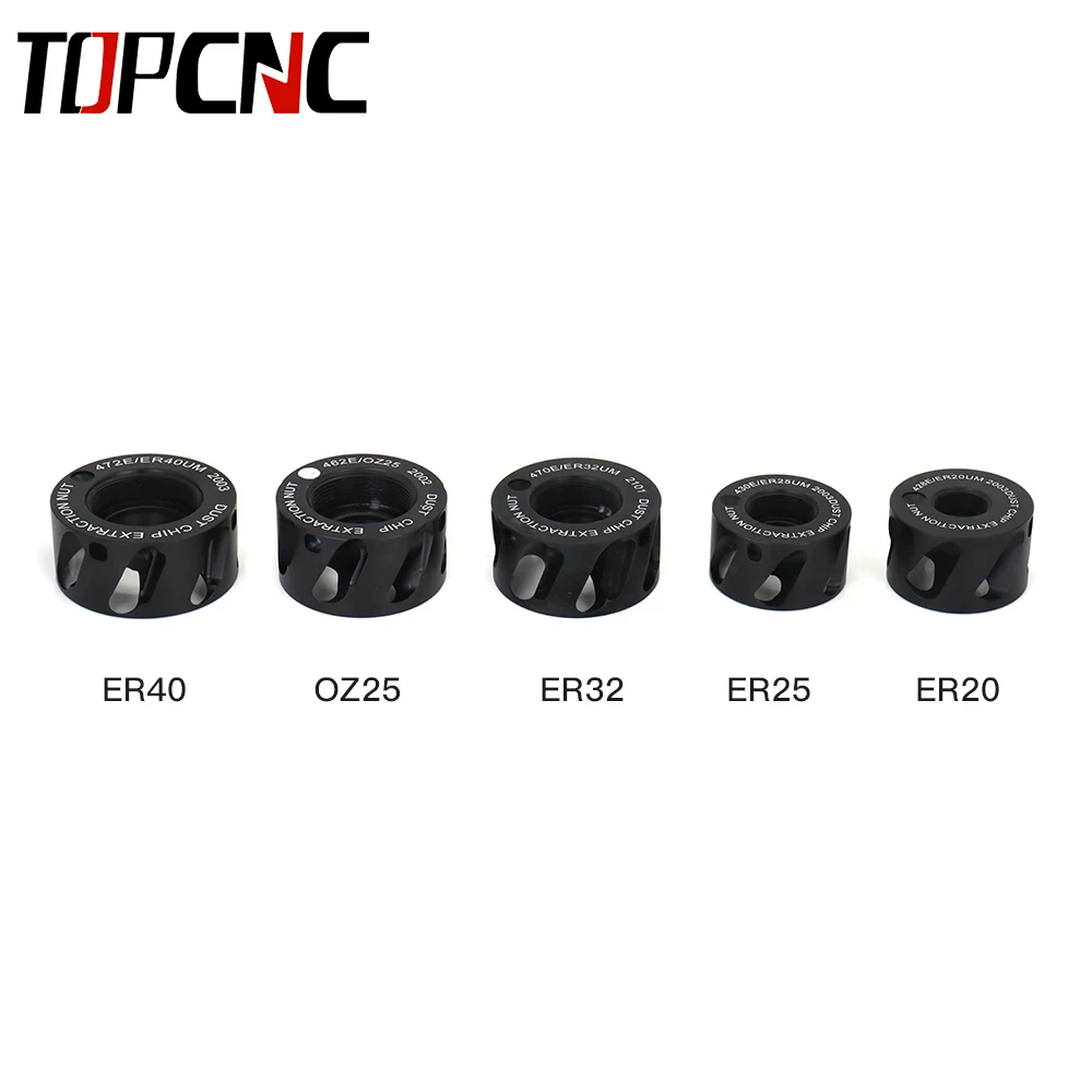 TOPCNC 진공 너트 속도 24000rpm 알루미늄 녹 방지 충격 흡수 전문 먼지 제거 너트, ER20 ER25 ER32 ER40