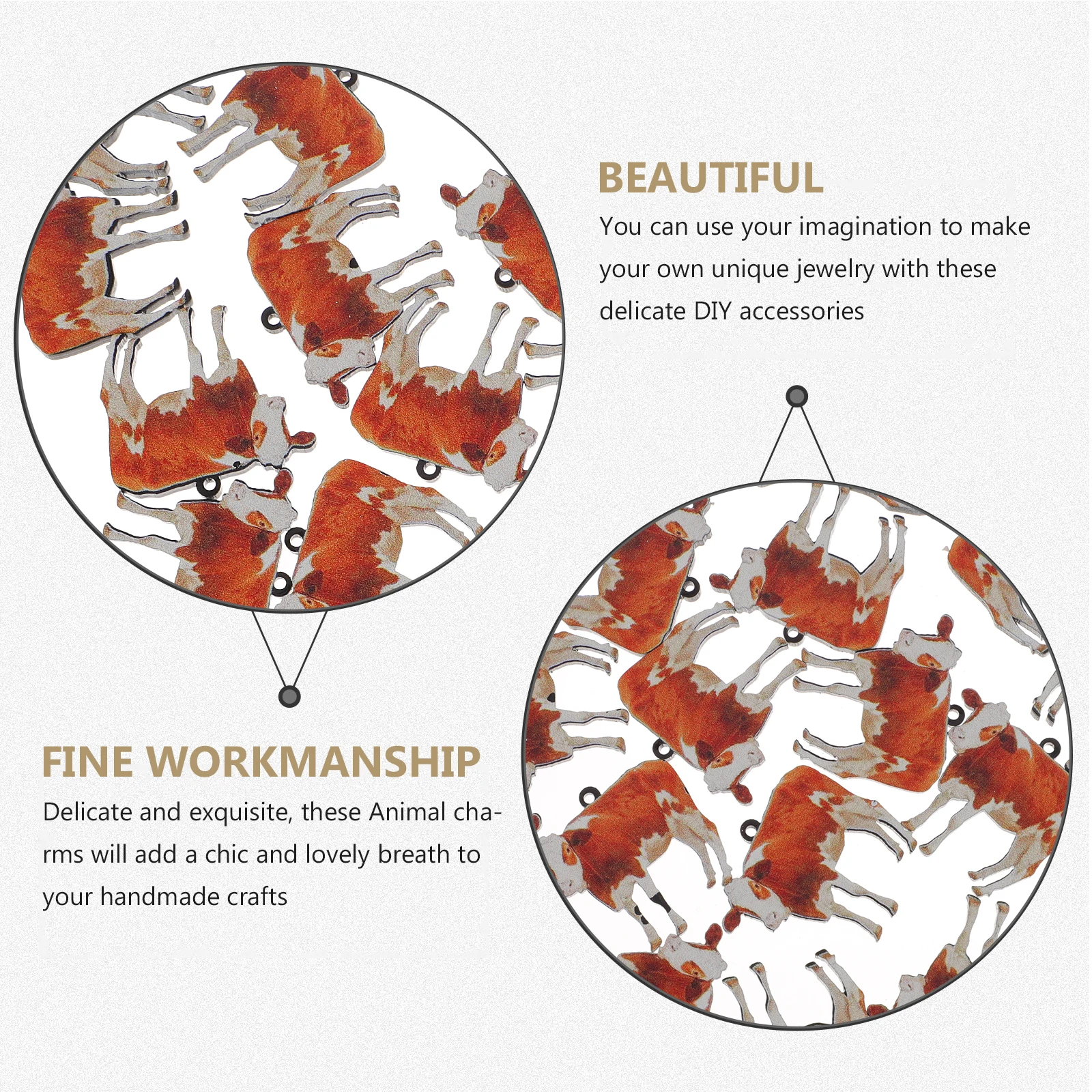 

20Pcs Animal DIY Acrylic Charms Pendant Jewelry Making Supplies Hanging Hole Lightweight Charms for Bracelets Necklaces