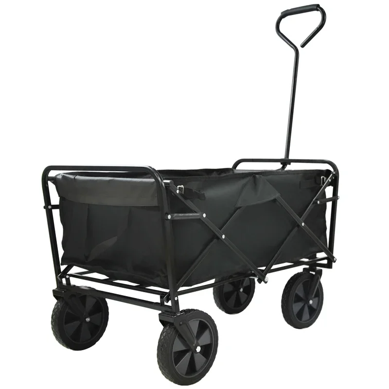 New Foldable Beach Trolley Camping Metal Garden Stroller Hand Carts Portable Folding Outdoor Wagon Trolley FW80