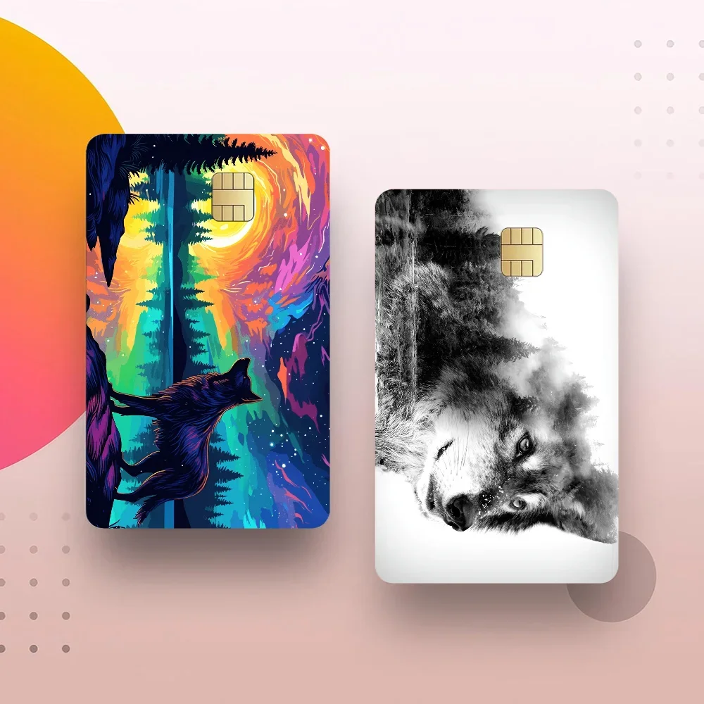 Animal WolfAnime Spend Or Save Funny Shell On Off Ultra Thin No Fade Sticker Skin Cover Film For Debit Credit Card