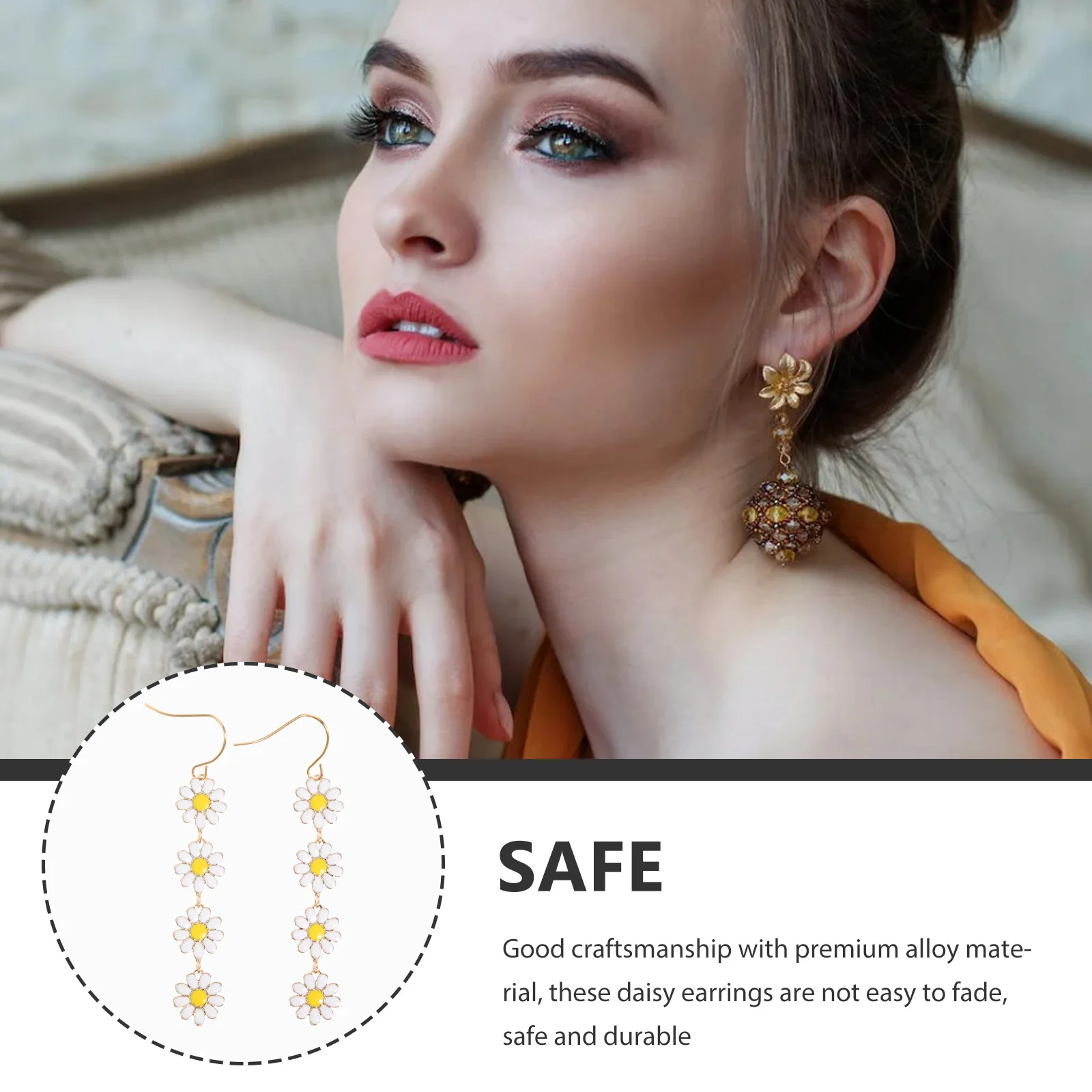 

Little Daisy Earrings Decorative for Teen Girls Fashion Ceremony Women Trendy Alloy Dangle